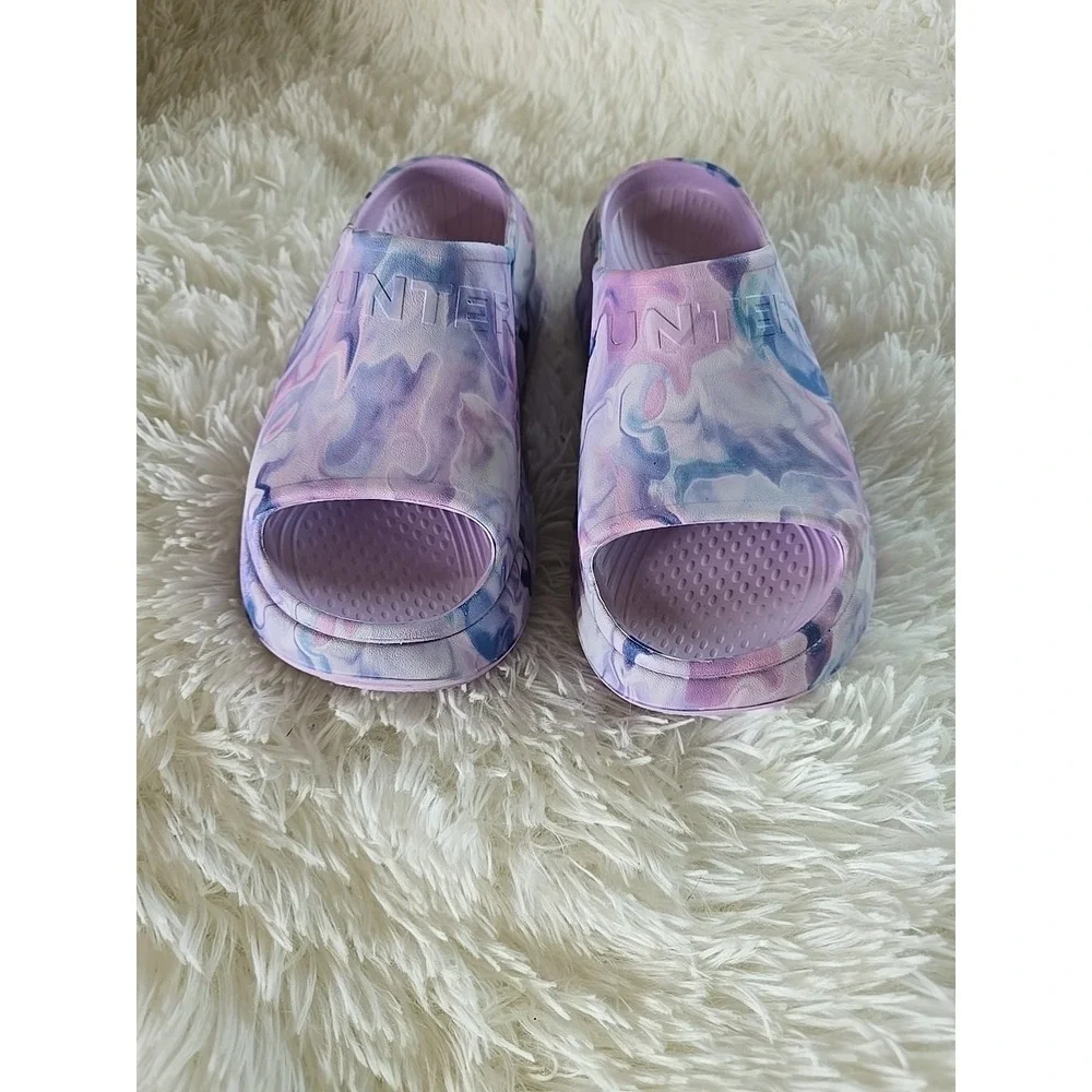 Hunter Haddie 2 Lightweight Womens Slip In Purple Slides ‎ Very Comfortable Sz 6
